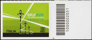 ESOF - EuroScience Open Forum - Trieste - francobollo con codice a barre n° 2051 a DESTRA in basso