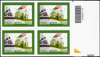 Europa - 1,00 - Ecologia in Europa : Pensa Verde - quartina con codice a barre n° 1745