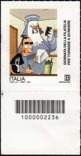 Giornata della filatelia 3° - francobollo con codice a barre n° 2236 in  Basso a sinistra