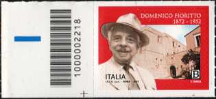 Domenico Fioritto - 150° Anniversario della nascita - francobollo con codice a barre n° 2218 a SINISTRA  in basso