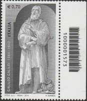 450° Anniversario della nascita di Galileo Galilei - codice a barre n° 1573  -   VARIETA' 