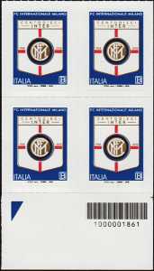 Football Club Internazionale Milano - 110° Anniversario della fondazione - quartina con codice a barre n°1861