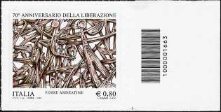 70° Anniversario della Liberazione - francobollo con codice a barre n° 1663 