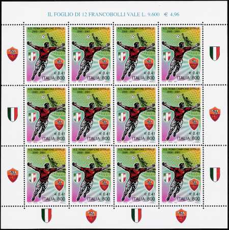 Italia 2001 - A.S. Roma campione d'Italia 2000/2001 -  minifoglio