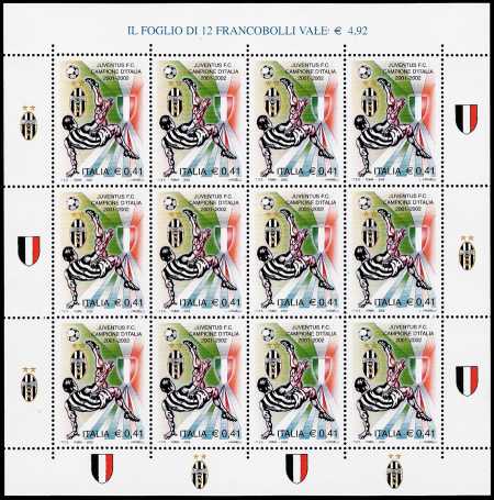 Italia 2002 - Juventus F.C.   campione d'Italia 2001/2002 -  minifoglio