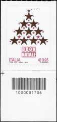 2015 - Il Natale laico - francobollo con codice a barre n° 1706 