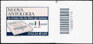 150° Anniversario della fondazione della rivista « Nuova Antologia » - francobollo con codice a barre n° 1715 