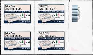 150° Anniversario della fondazione della rivista « Nuova Antologia » - quartina con codice a barre n° 1715