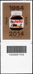 2014 -  Le eccellenze del sistema produttivo ed economico  - 50° Anniversario della creazione della 'Nutella' - codice a barre n° 1592