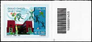 Italia 2012 - Giulio Onesti - codice a barre n° 1455