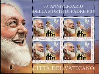 50° Anniversario della morte di Padre Pio - minifoglio