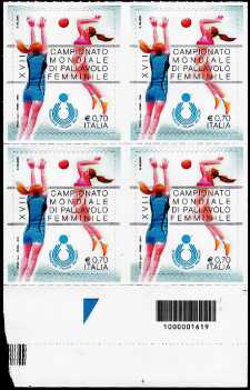 XVII° Campionato Mondiale di pallavolo femminile - quartina con codice a barre n° 1619