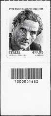 40° Anniversario della morte di Pier Paolo Pasolini - francobollo con codice a barre n° 1682 
