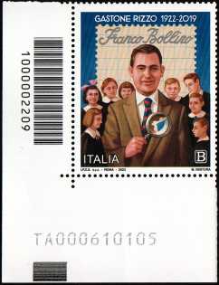 Gastone Rizzo - Centenario della nascita - francobollo con codice a barre n° 2209 in BASSO a sinistra