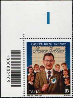 Gastone Rizzo - Centenario della nascita - francobollo con codice a barre n° 2209    a  SINISTRA  in  alto