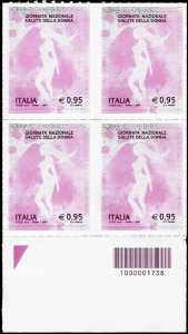 Giornata Nazionale dedicata alla Salute della Donna - quartina  con codice a barre n° 1738