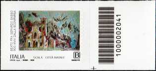 Beato  Gerardo Sasso -  9° Centenario della scomparsa - tariffa B - francobollo con codice a barre n° 2041 a DESTRA in basso