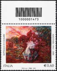 Italia 2012 - Centenario della nascita di Aligi Sassu - codice a barre  n°  1473