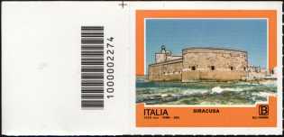 Turistica  48ª serie  - Patrimonio naturale e paesaggistico : Siracusa  ( SR ) - francobollo con codice a barre n° 2274 a SINISTRA in alto