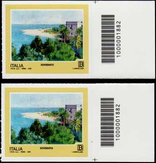 2018 - Turistica  45ª serie - Soverato (CZ) - coppia  codice a barre n° 1882  Destra Alto-Basso