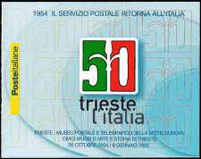 Italia 2004 - Cinquantenario della restituzione della città di Trieste all'Italia - libretto