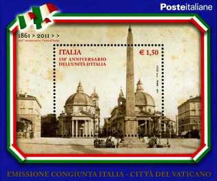 Italia 2011 - 150º anniversario dell'unità d'Italia - Emissione congiunta Italia - Vaticano