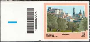 Turistica  48ª serie  - Patrimonio naturale e paesaggistico : Venafro  ( IS ) - francobollo con codice a barre n° 2275 a SINISTRA in basso