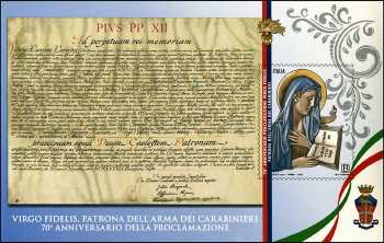 Virgo Fidelis : Patrona dell'Arma dei Carabinieri - 70° Anniversario della proclamazione 