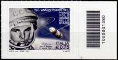 Italia 2011 - 50° anniversario del primo volo umano nello spazio - codice a barre n° 1380