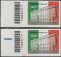 Presidenza italiana del G20 - coppia di francobolli con codice a barre n° 2071 a SINISTRA alto-basso