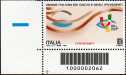 Unione Italiana dei Ciechi e degli Ipovedenti - Centenario della fondazione - francobollo con codice a barre n° 2062 in BASSO a sinistra