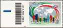 2024 -  Comunità italiane nel mondo - dedicato all’Unione Postale Universale nel 150° anniversario - francobollo con codice a barre n° 2519   a   SINISTRA   in   basso