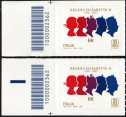2023 - La Regina Elisabetta II - coppia di francobolli con codice a barre n° 2362 a SINISTRA alto-basso