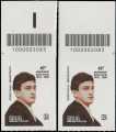 2020 - "Il Senso Civico" - 40° Anniversario della morte del magistrato  Guido Galli - coppia di francobolli con codice a barre n° 2083 in ALTO sinistra-destra