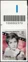 Gina Lollobrigida - francobollo con codice a barre n° 2370 in ALTO a sinistra