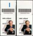 2023 - Eccellenze italiane dello spettacolo : Lelio Luttazzi - Centenario della nascita - coppia di francobolli con codice a barre n° 2304 in ALTO destra-sinistra