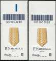 2022 - Eccellenze del sistema produttivo ed economico italiano : E. MARINELLA Srl - coppia di francobolli con codice a barre n° 2280 in ALTO destra-sinistra
