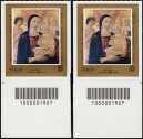 2018 - Natale religioso - coppia di francobolli con codice a barre n° 1907  in BASSO a destra-sinistra