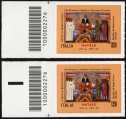 2022 - Natale religioso - coppia di francobolli con codice a barre n° 2276 a SINISTRA alto-basso