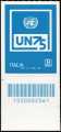 O.N.U.  - Organizzazione delle Nazioni Unite - 75° della fondazione - francobollo con codice a barre n° 2061 in BASSO a sinistra