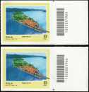 Turistica - 46ª serie  - Patrimonio naturale e paesaggistico : Orbetello ( GR ) - coppia di francobolli  con codice a barre n° 1966 a DESTRA alto-basso