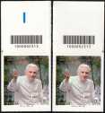 2023 - Papa Benedetto XVI - coppia di francobolli con codice a barre n° 2313 in ALTO destra-sinistra
