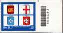 Italia del mare - Turistica  49ª serie - Le Repubbliche marinare - francobollo con codice a barre n° 2343 a DESTRA in alto