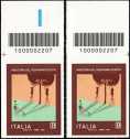Industria del risparmio gestito - coppia di francobolli con codice a barre n° 2207 in ALTO destra-sinistra