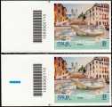2021 - "Patrimonio naturale e paesaggistico" - L' Italia riparte  : Roma - coppia di francobolli con codice a barre n° 2110 a SINISTRA alto basso