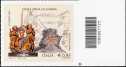 2016 - La Sacra Spina di Andria - francobollo con codice a barre n° 1725   A  DESTRA  IN  ALTO