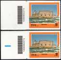 Turistica  48ª serie  :  Siracusa  ( SR ) - coppia di francobolli con codice a barre n° 2274 a SINISTRA alto-basso