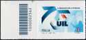 UIL - Unione Italiana Lavoratori - francobollo con codice a barre n° 2562 a  SINISTRA  in  alto