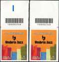 Umbria Jazz - 50° anniversario del Festival estivo - coppia di francobolli con codice a barre n° 2348 in ALTO destra-sinistra