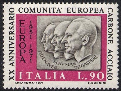 1971 - ITALIA REPUBBLICA VENTENNALE DELLA C.E.C.A 